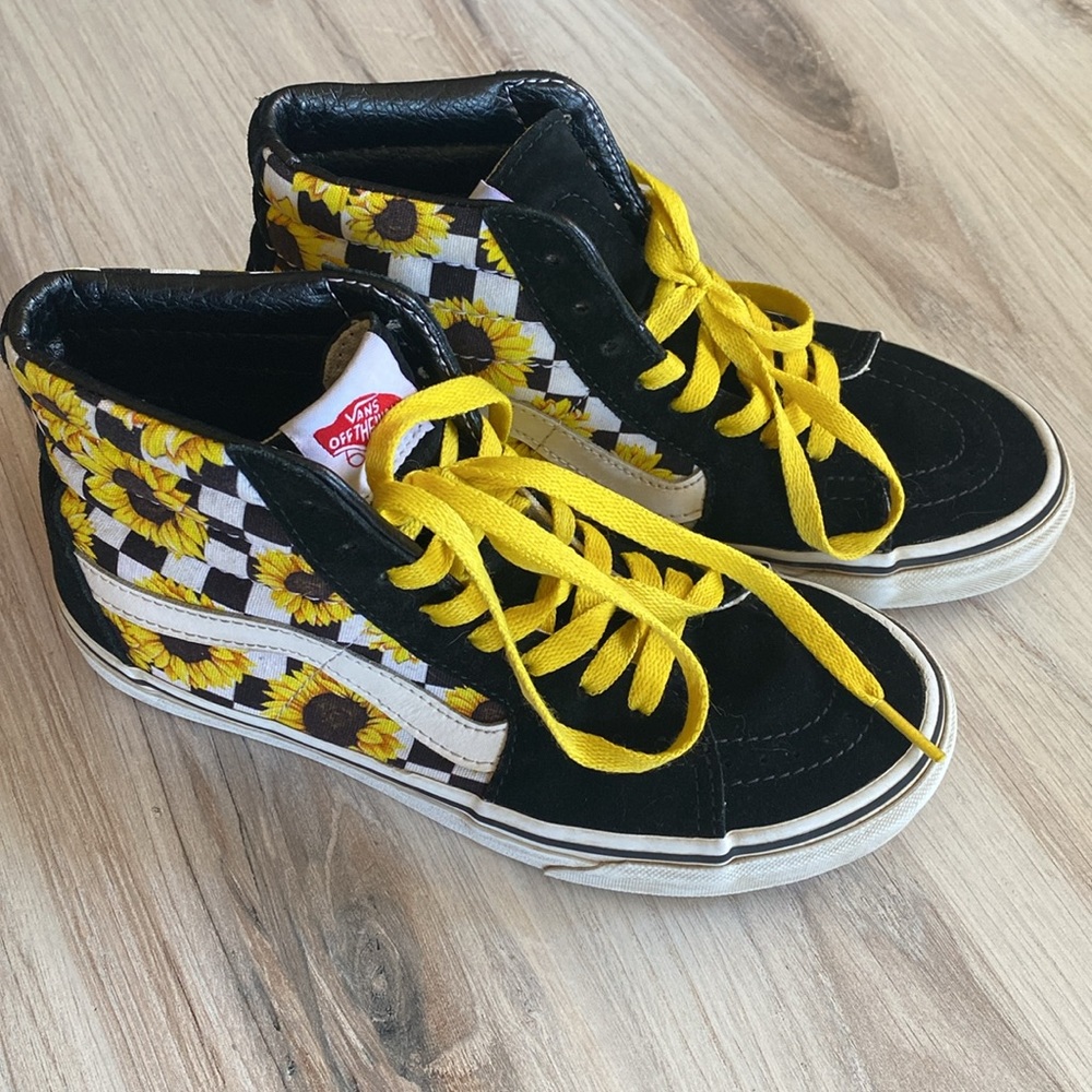 Vans SK-8 Hi Sunflowers, Hi tops, Women’s 5.5, Men’s 4